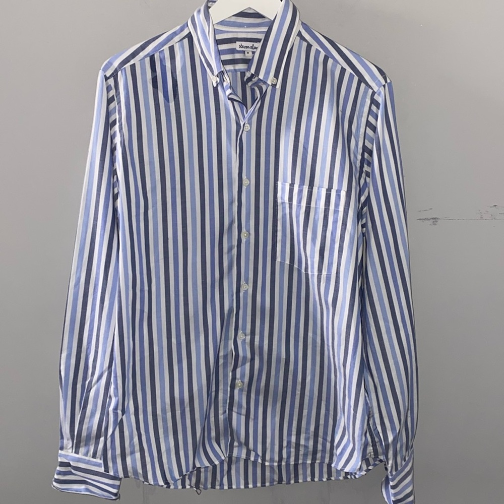 Steven Alan x Clare V. Long Sleeve Striped Button Up